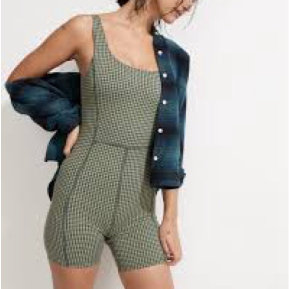 Madewell Green Patterned Jumpsuit